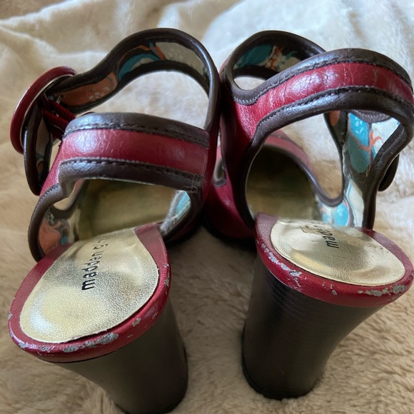 Vintage Steve Madden Pumps Cherry Red Chunky Heel - Picture 9 of 13